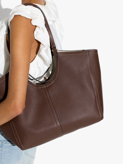 Shopper Bag With Topstitching L