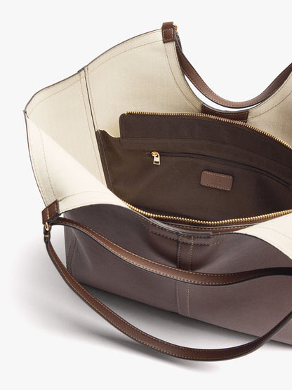Shopper Bag With Topstitching L