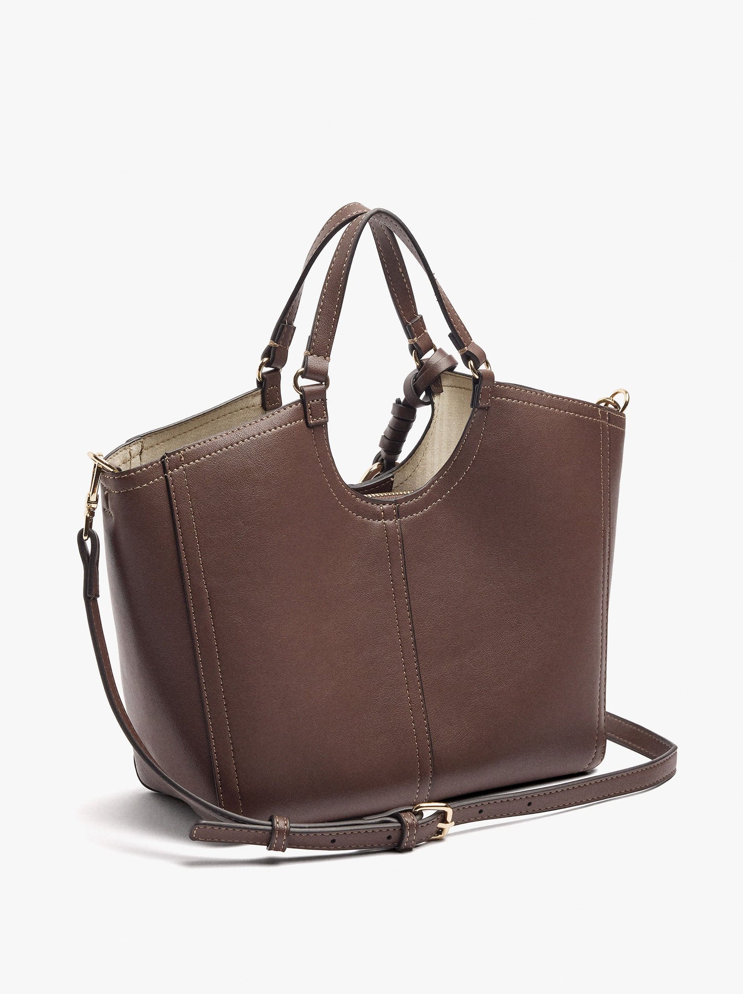 Shopper Bag With M Topstitching And Hanger