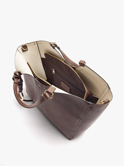 Shopper Bag With M Topstitching And Hanger