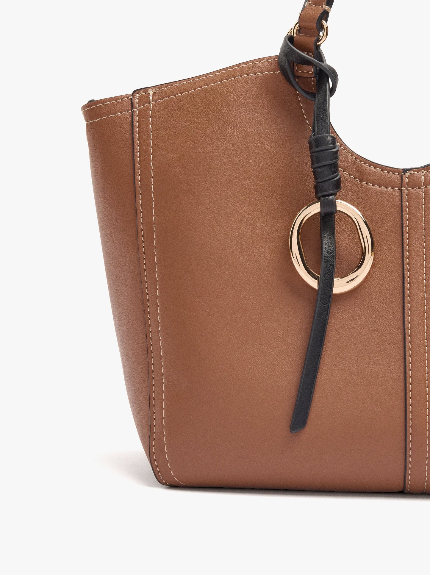 Shopper Bag With M Topstitching And Hanger