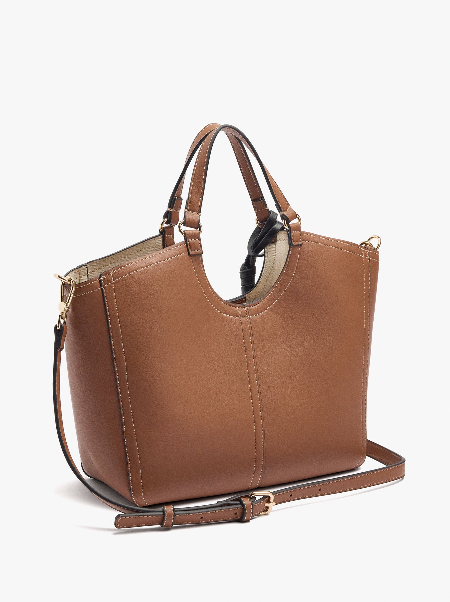 Shopper Bag With M Topstitching And Hanger