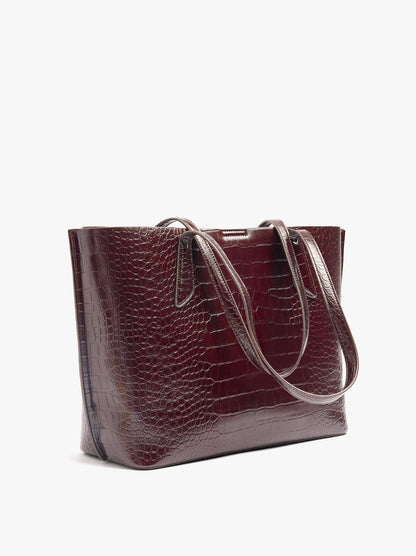 14" Laptop Shopper Bag With Animal Embossing