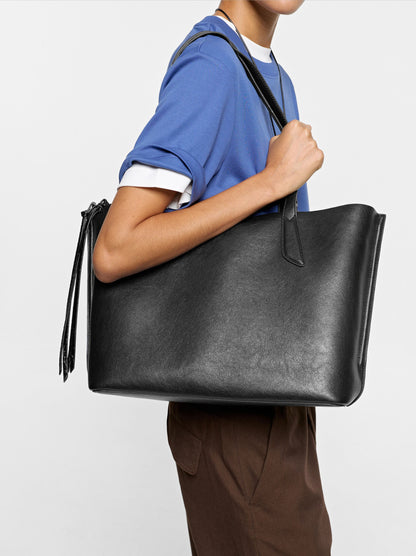 Shopper Bag For 14" Laptop With A Cracked Effect