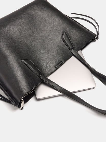 Shopper Bag For 14" Laptop With A Cracked Effect
