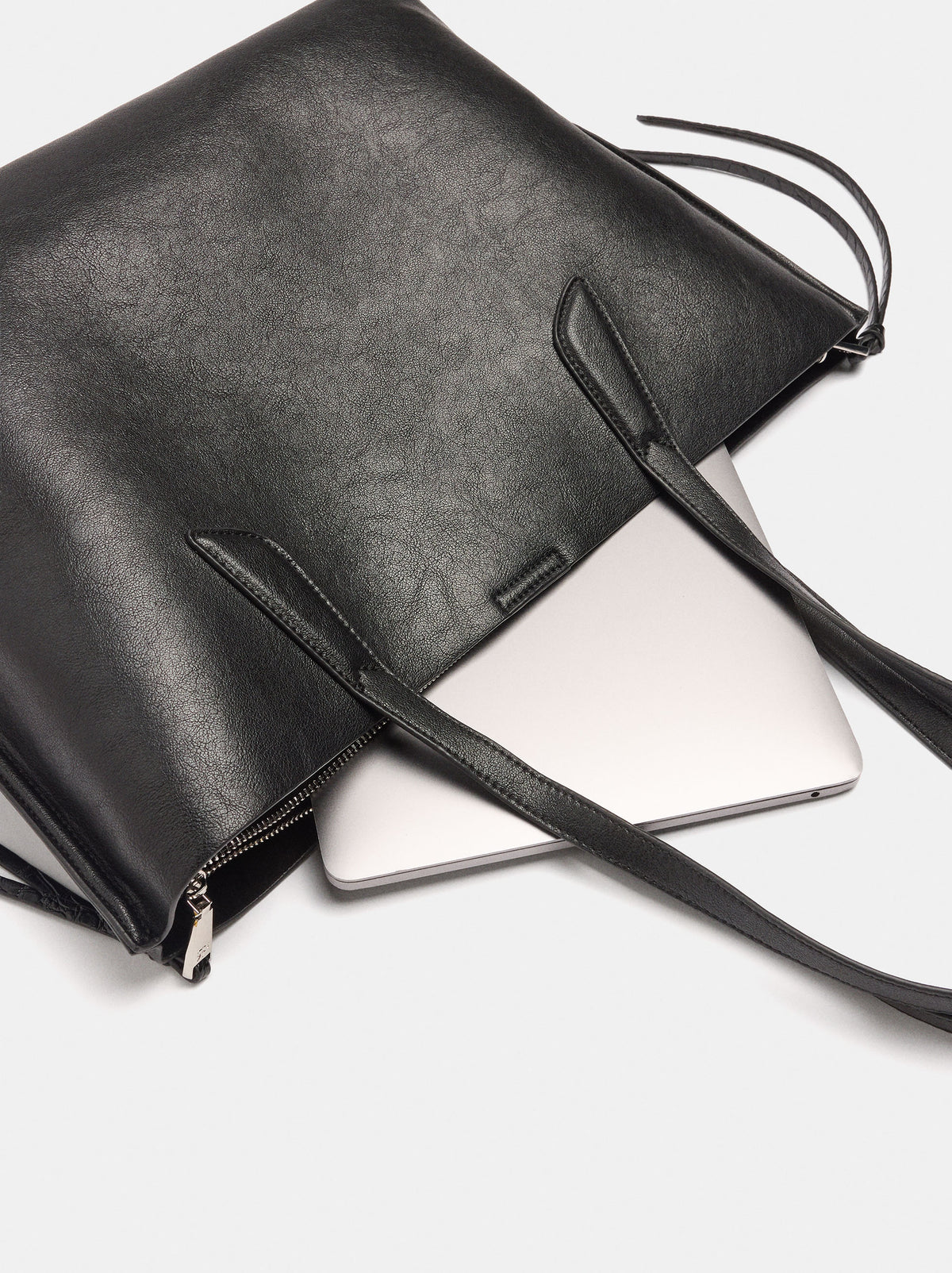 Shopper Bag For 14" Laptop With A Cracked Effect