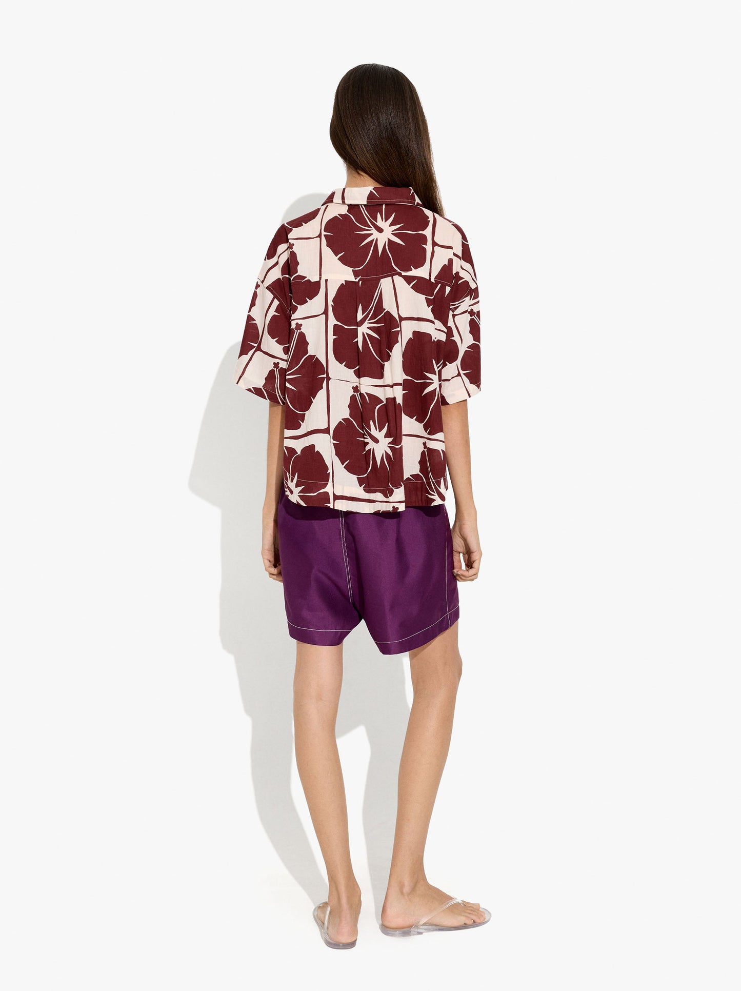 Shirt With Floral Printed 100% Cotton