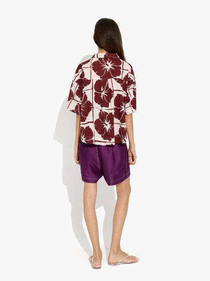 Shirt With Floral Printed 100% Cotton