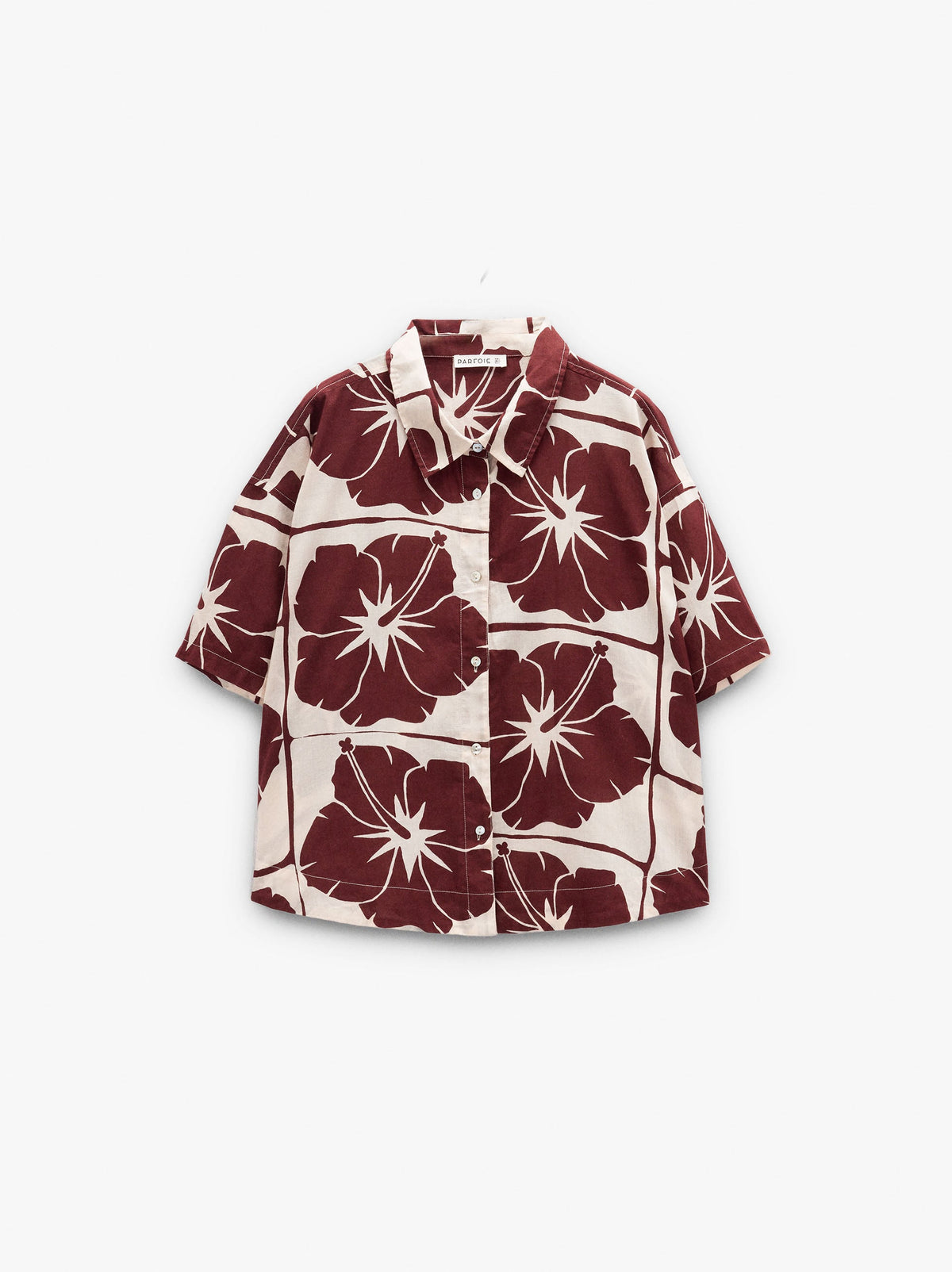 Shirt With Floral Printed 100% Cotton