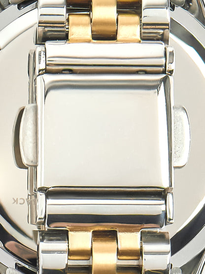 Bicolor Round Watch With Stainless Steel Bracelet