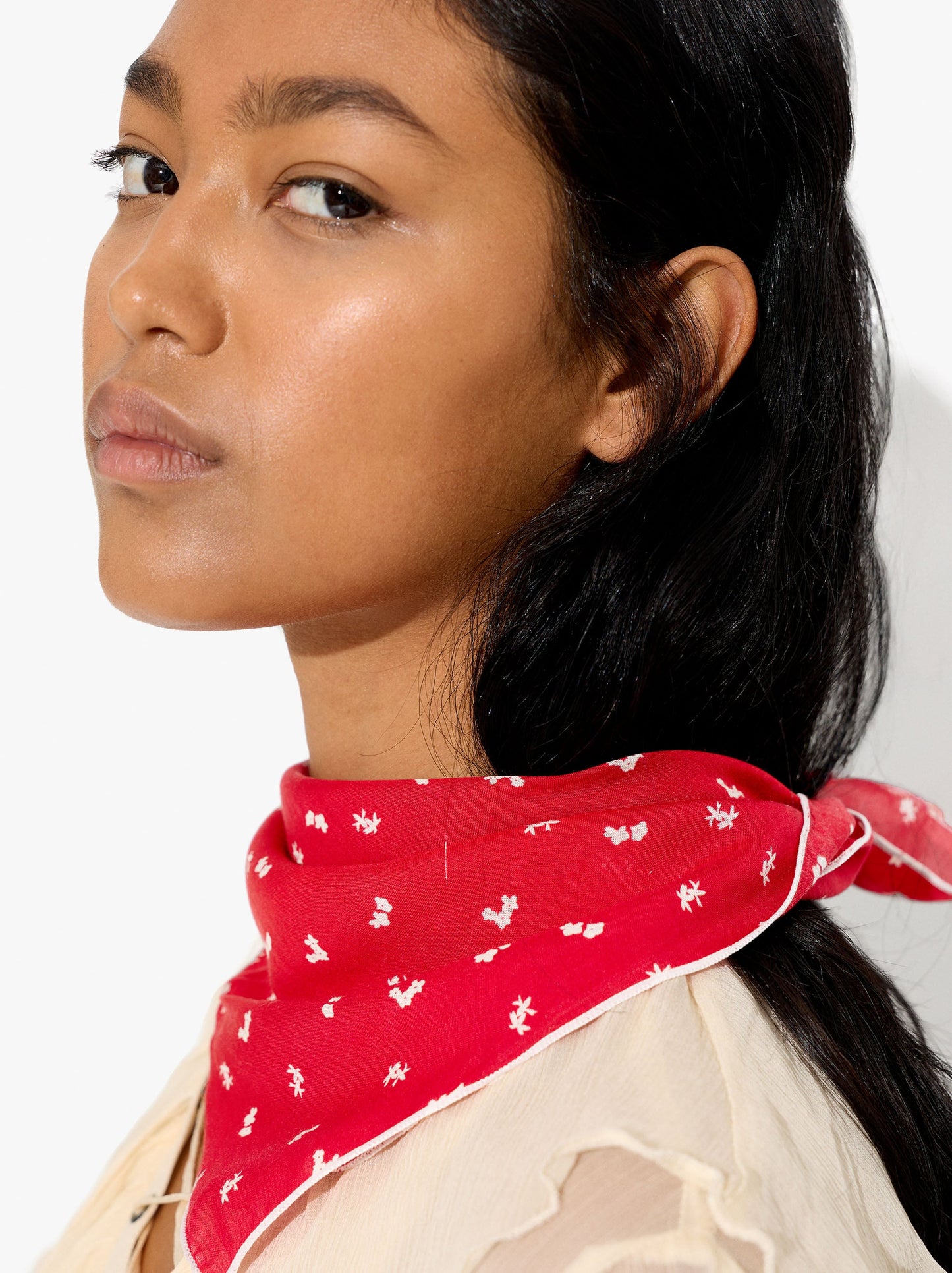 Square Scarf With Floral Print