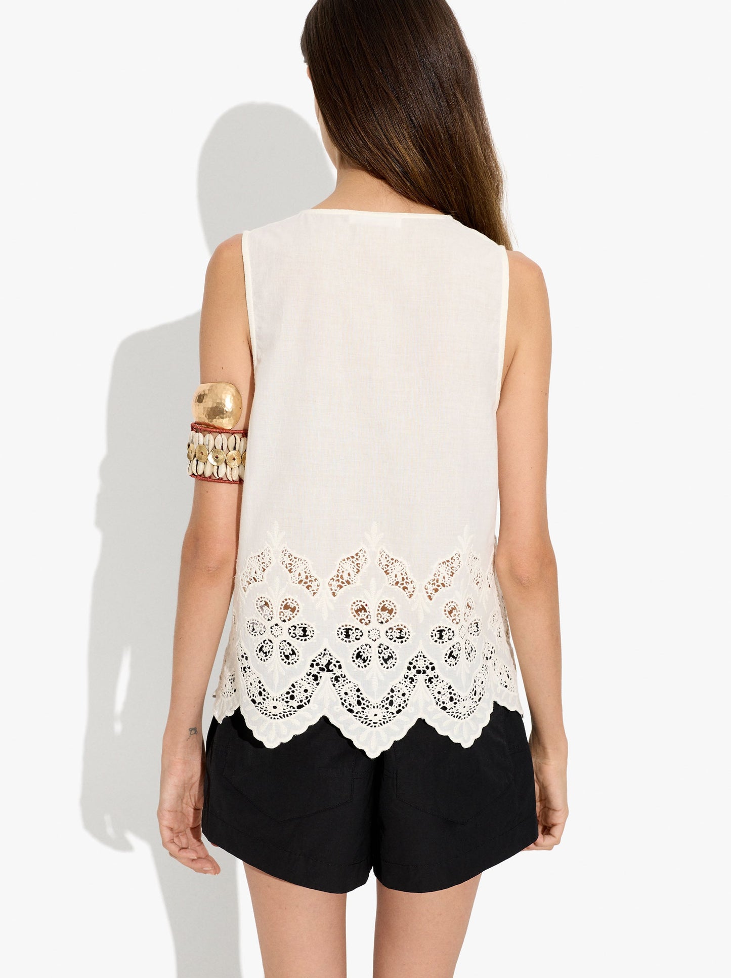 Top With Perforated Embroidery 100% Cotton