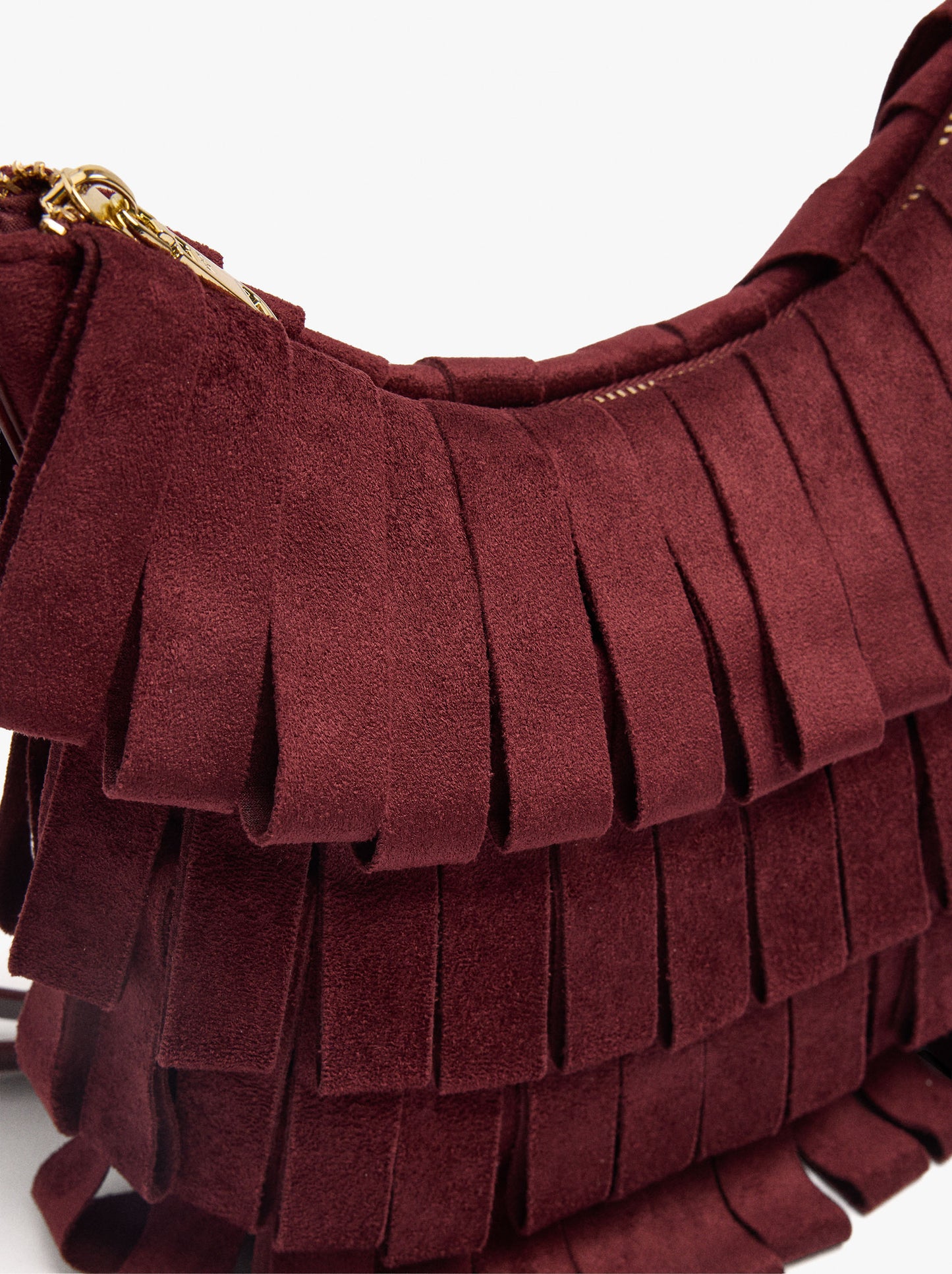 Shoulder Bag With Leather-Effect With Fringes