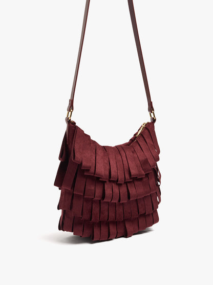 Shoulder Bag With Leather-Effect With Fringes