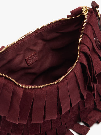 Shoulder Bag With Leather-Effect With Fringes
