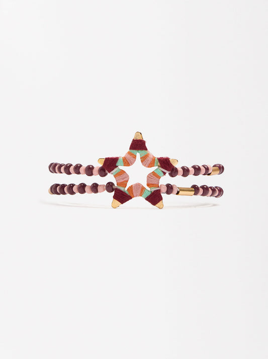 Elasticated Beaded Bracelet With Star