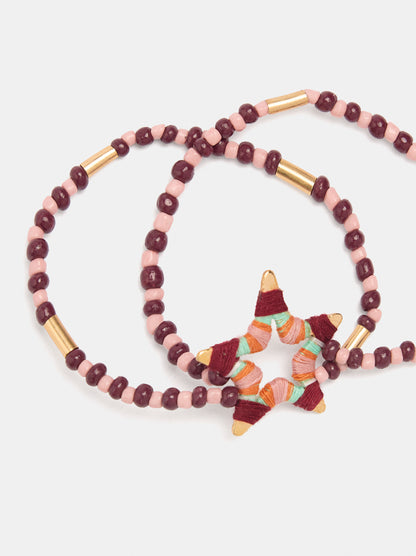 Elasticated Beaded Bracelet With Star
