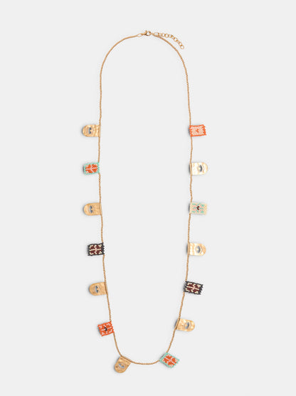 Long Necklace With Pendants And Beads