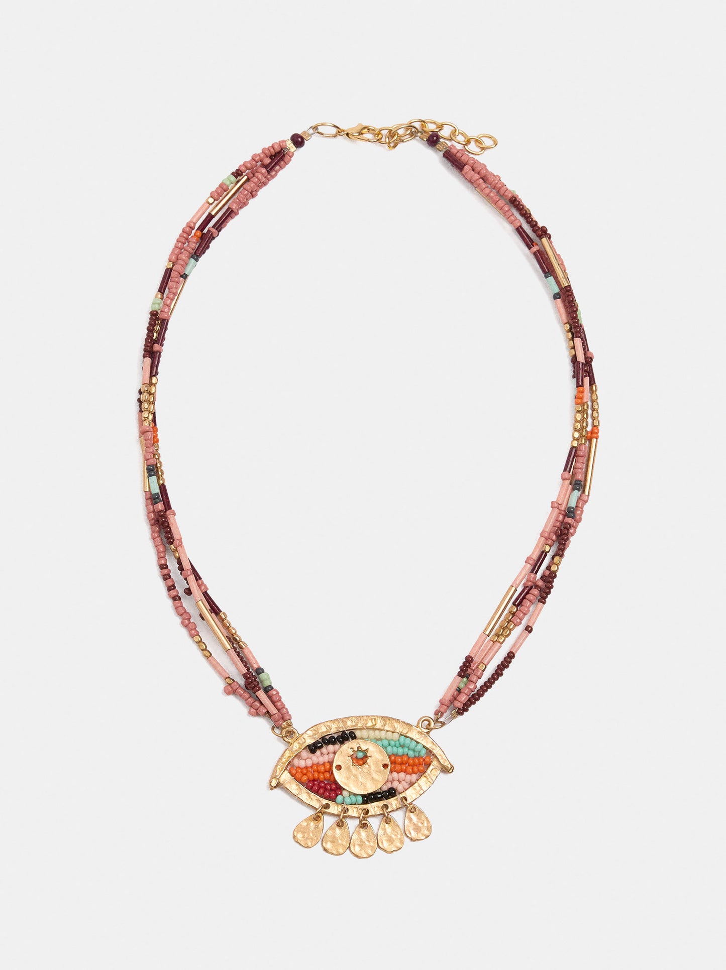 Multi-Collar With Beads And Eye Pendant