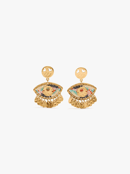 Eye Earrings With Beads And Charms