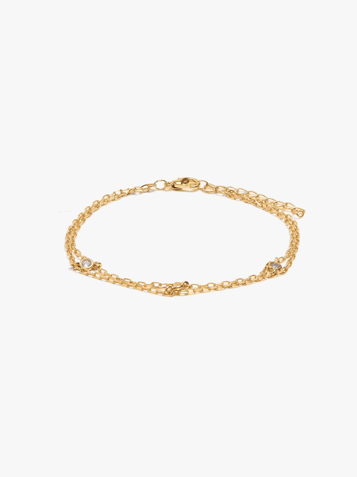 Double Bracelet Of Links With Zirconias
