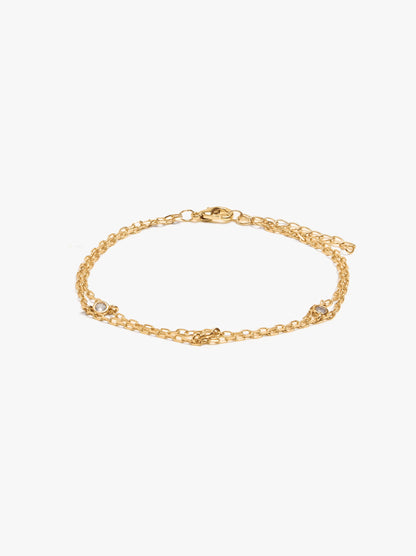 Double Bracelet Of Links With Zirconias