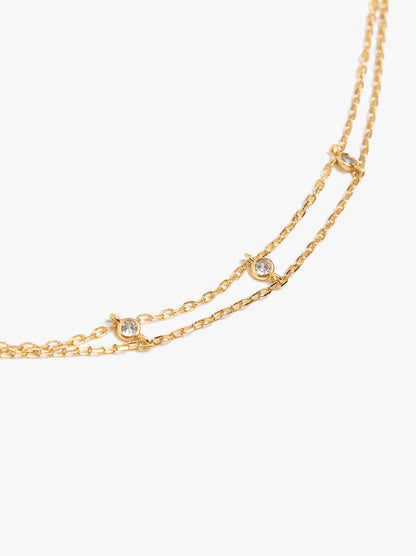 Double Bracelet Of Links With Zirconias