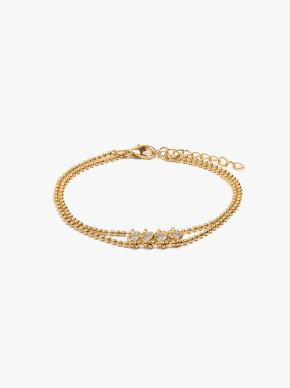 Double Bracelet With Zirconia