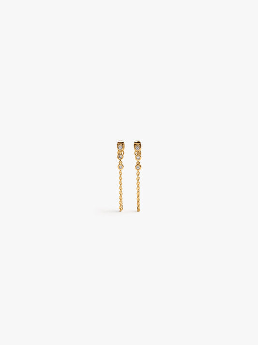 Link Earrings With Zirconia