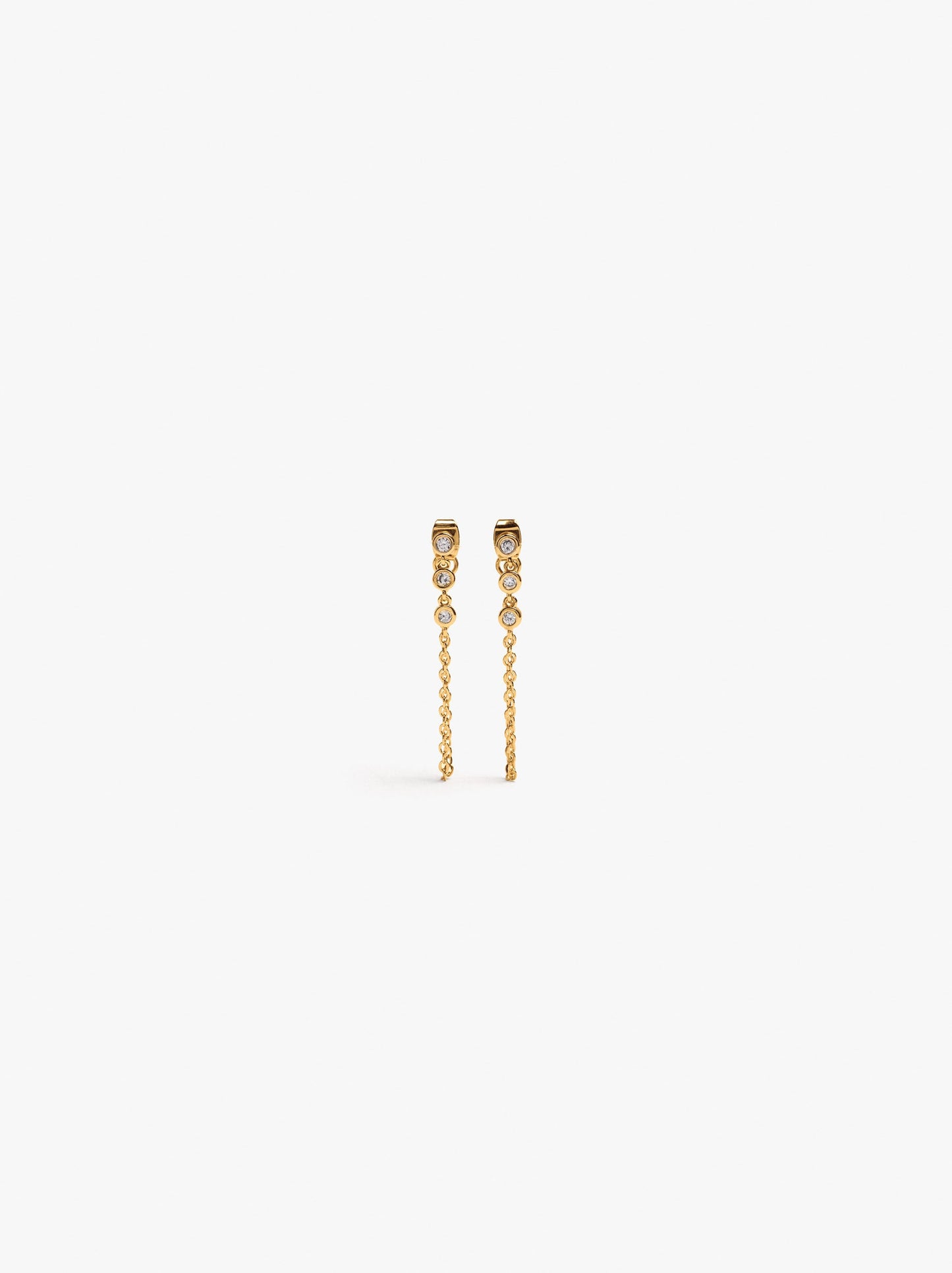 Link Earrings With Zirconia