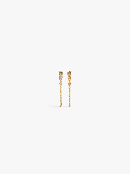 Link Earrings With Zirconia
