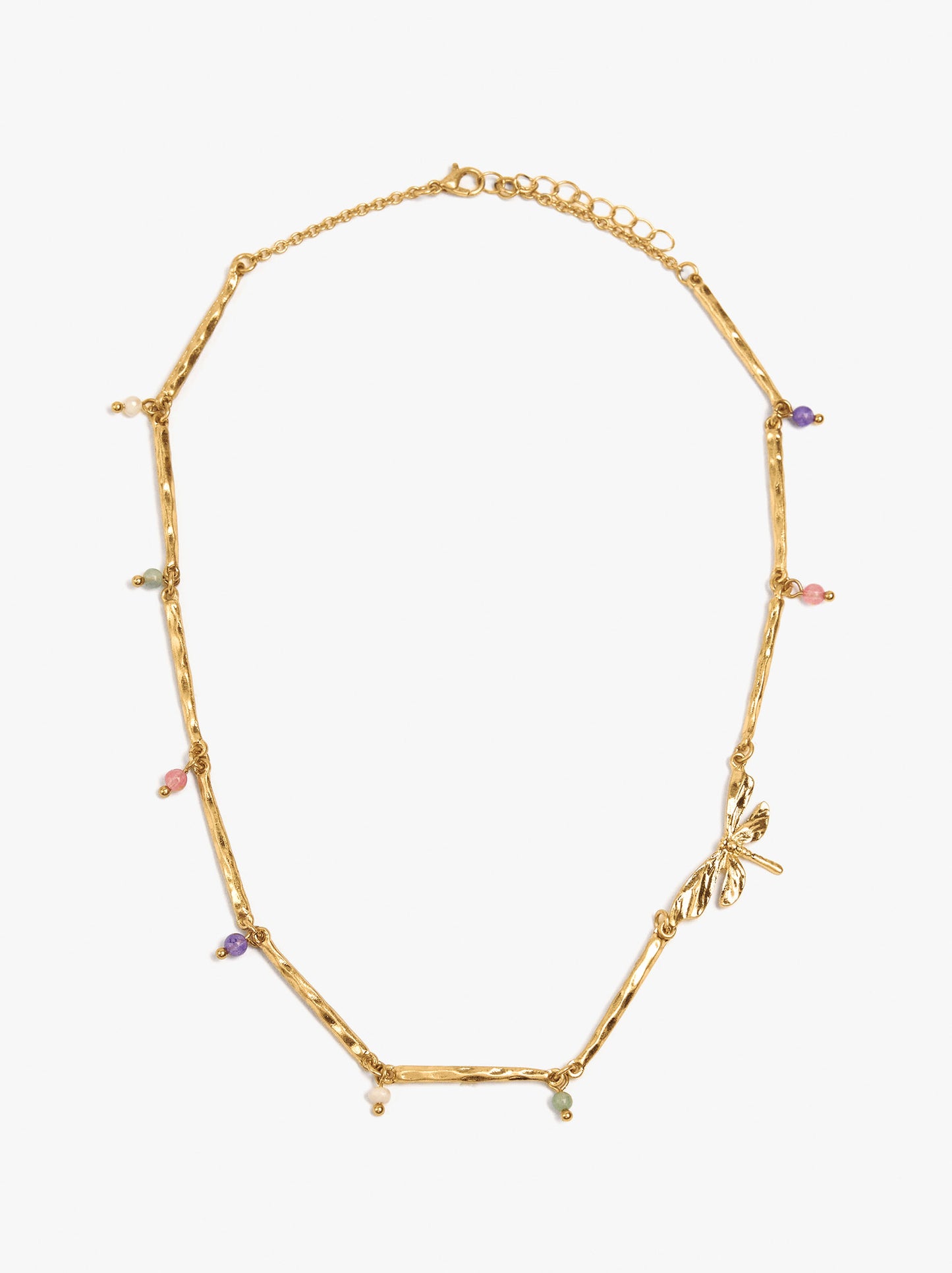 Necklace Of Bars With Stone Beads