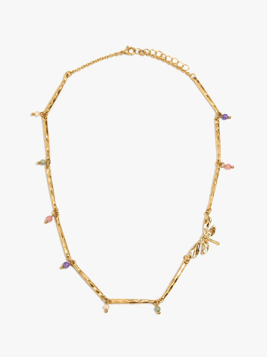 Necklace Of Bars With Stone Beads
