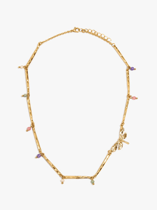 Necklace Of Bars With Stone Beads