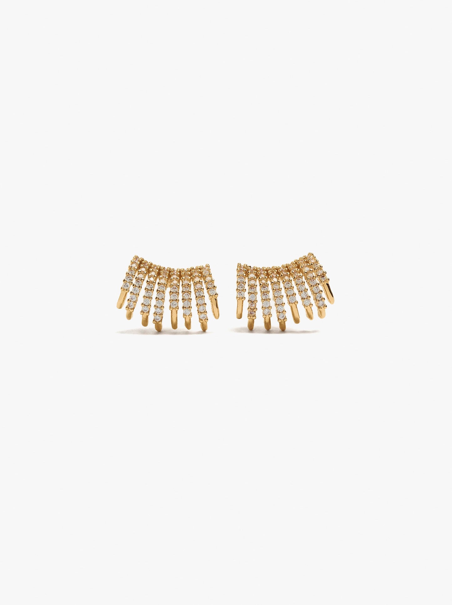 Earrings With Multi-Hoop Effect With Zirconia