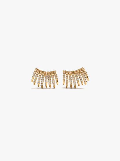 Earrings With Multi-Hoop Effect With Zirconia