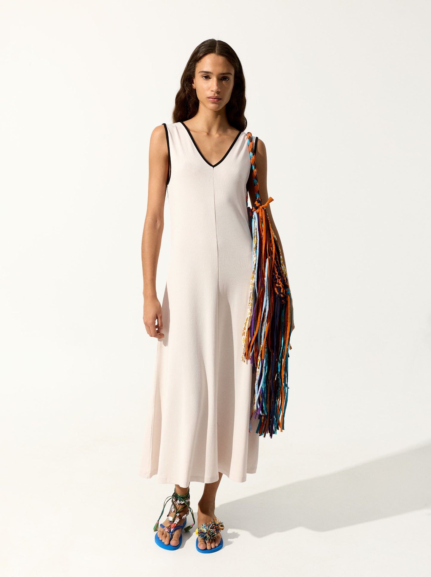 Midi Dress With V-Neck