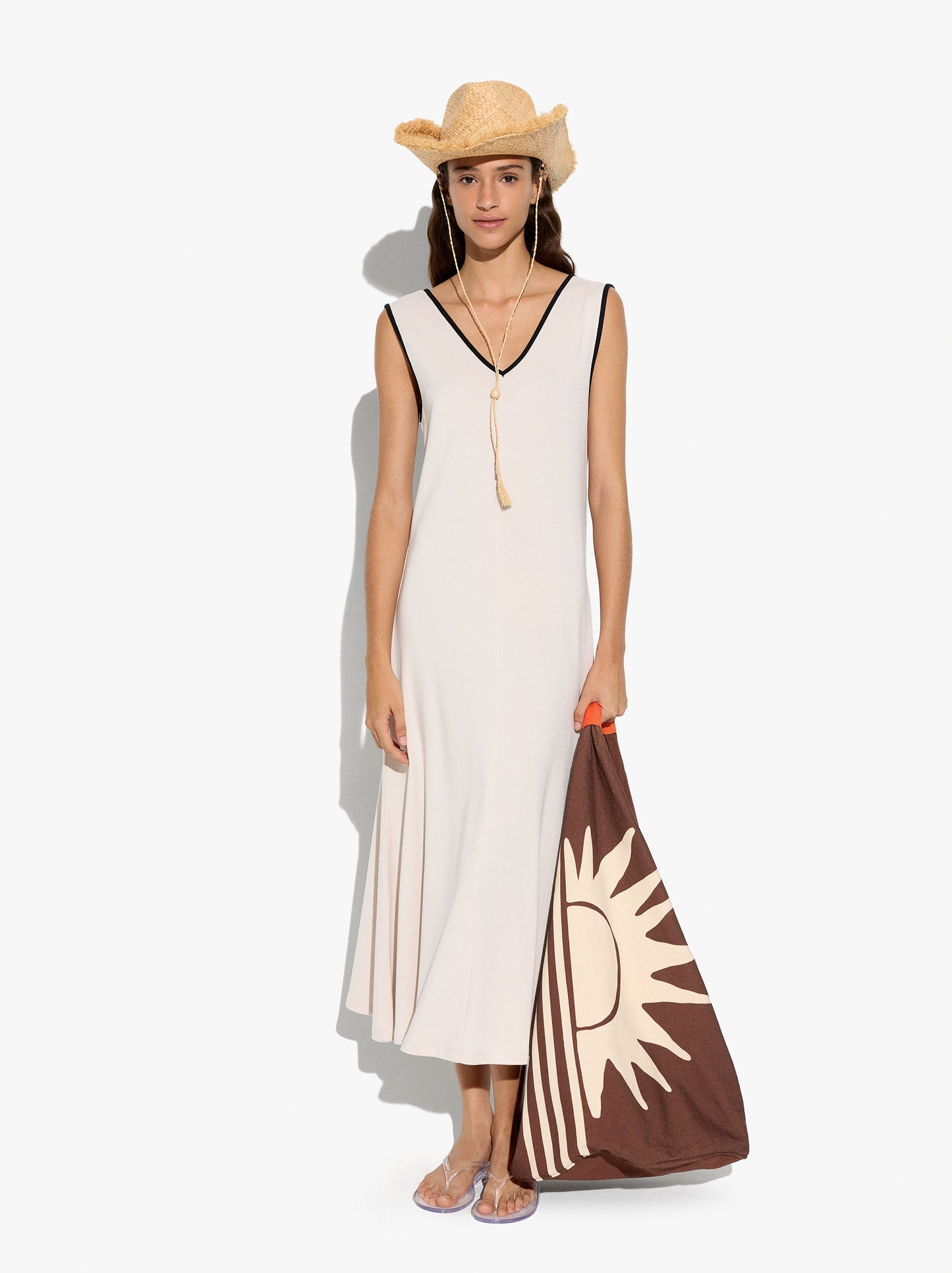 Midi Dress With V-Neck