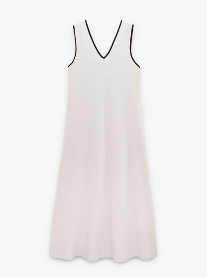 Midi Dress With V-Neck