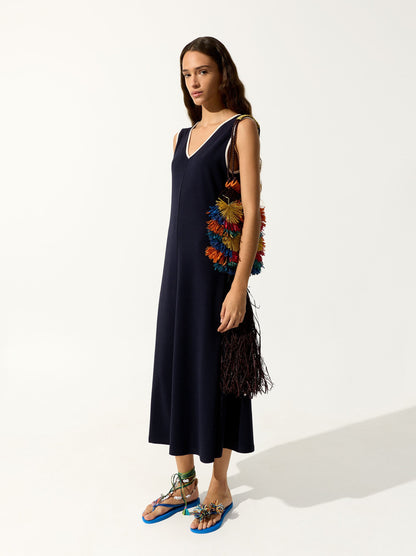 Midi Dress With V-Neck