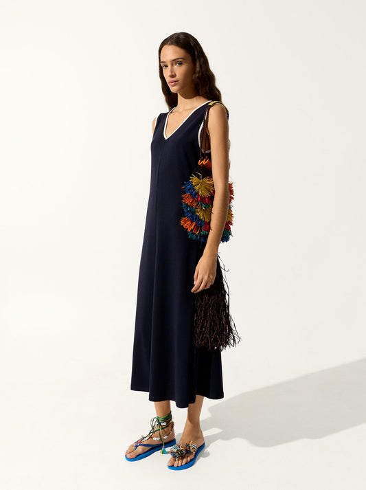 Midi Dress With V-Neck