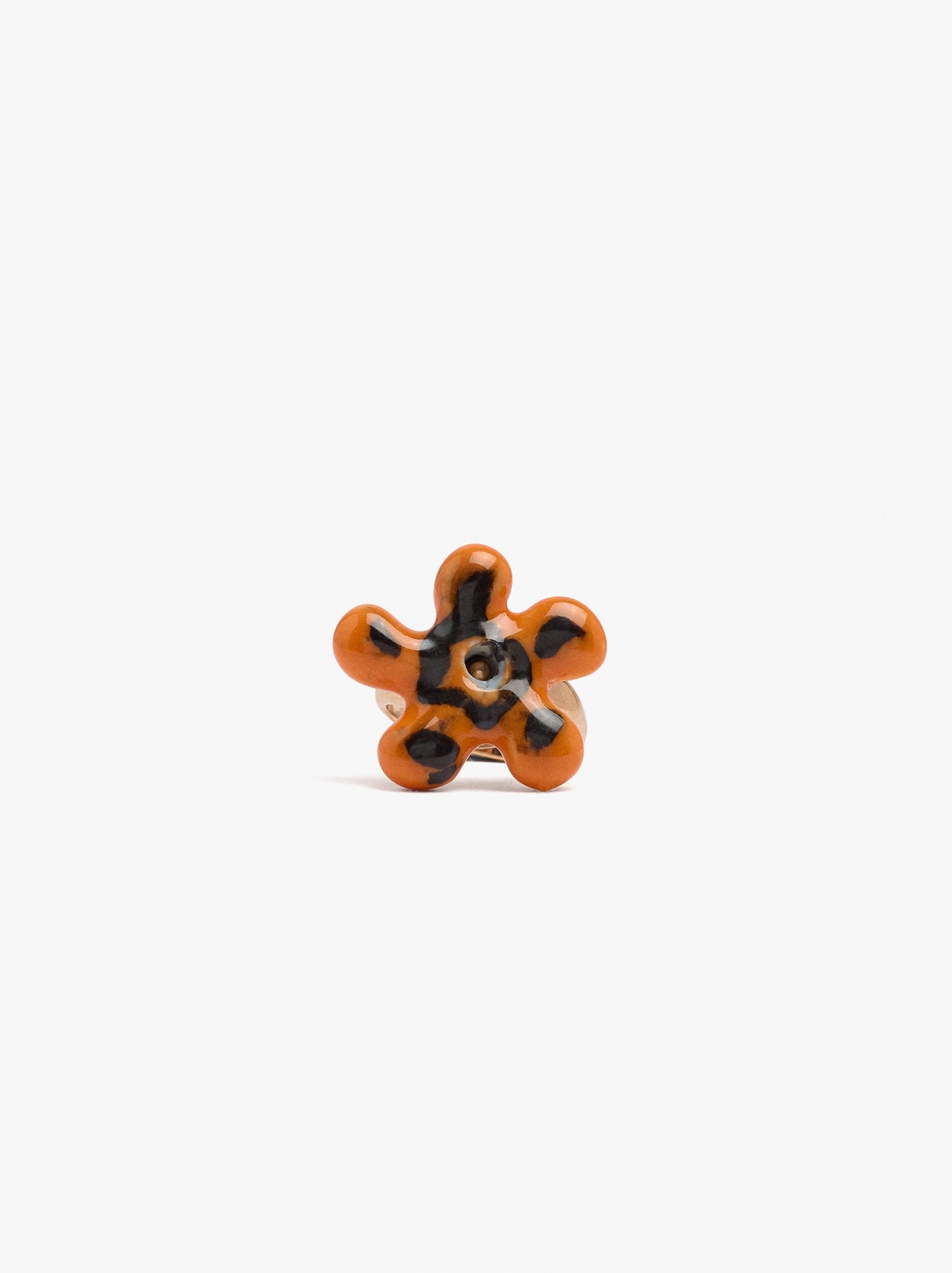 Ceramic Flower Ring With Enamel