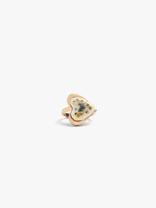Heart Ceramic Ring With Enamel