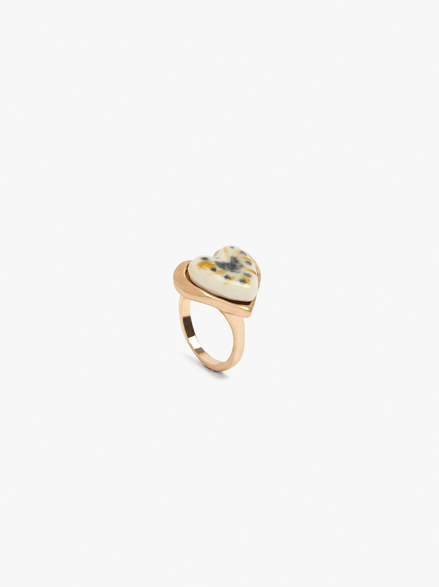Heart Ceramic Ring With Enamel