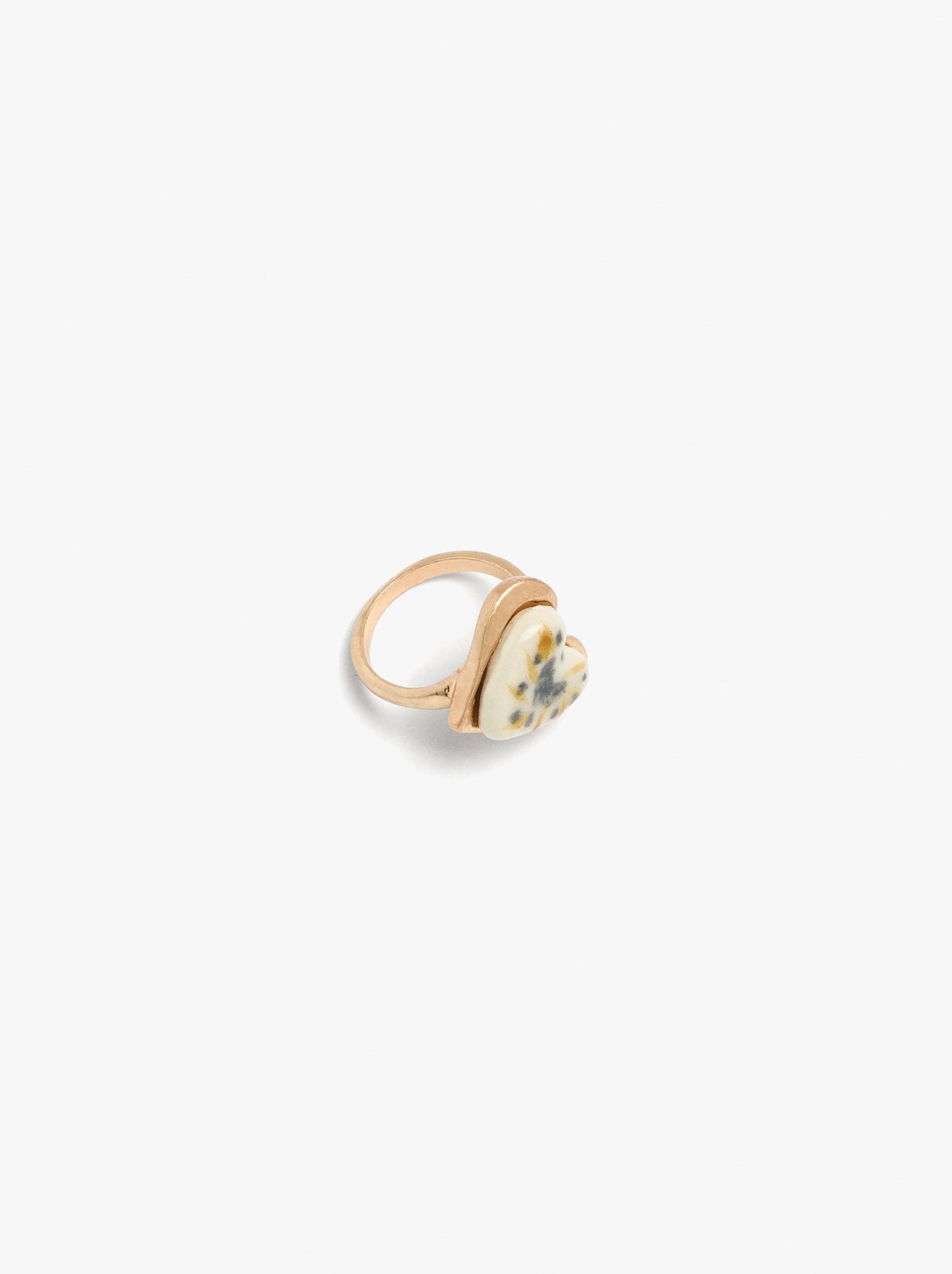 Heart Ceramic Ring With Enamel