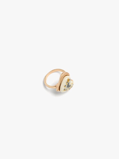 Heart Ceramic Ring With Enamel