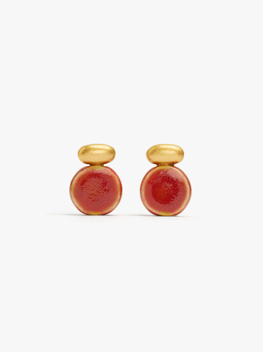Round Ceramic Earrings