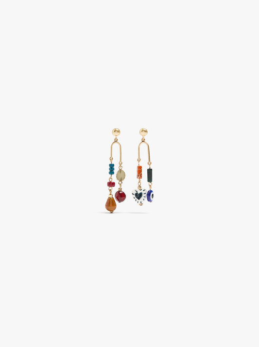 Asymmetric Earrings With Ceramic