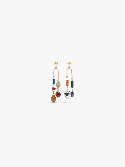 Asymmetric Earrings With Ceramic