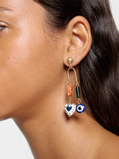 Asymmetric Earrings With Ceramic